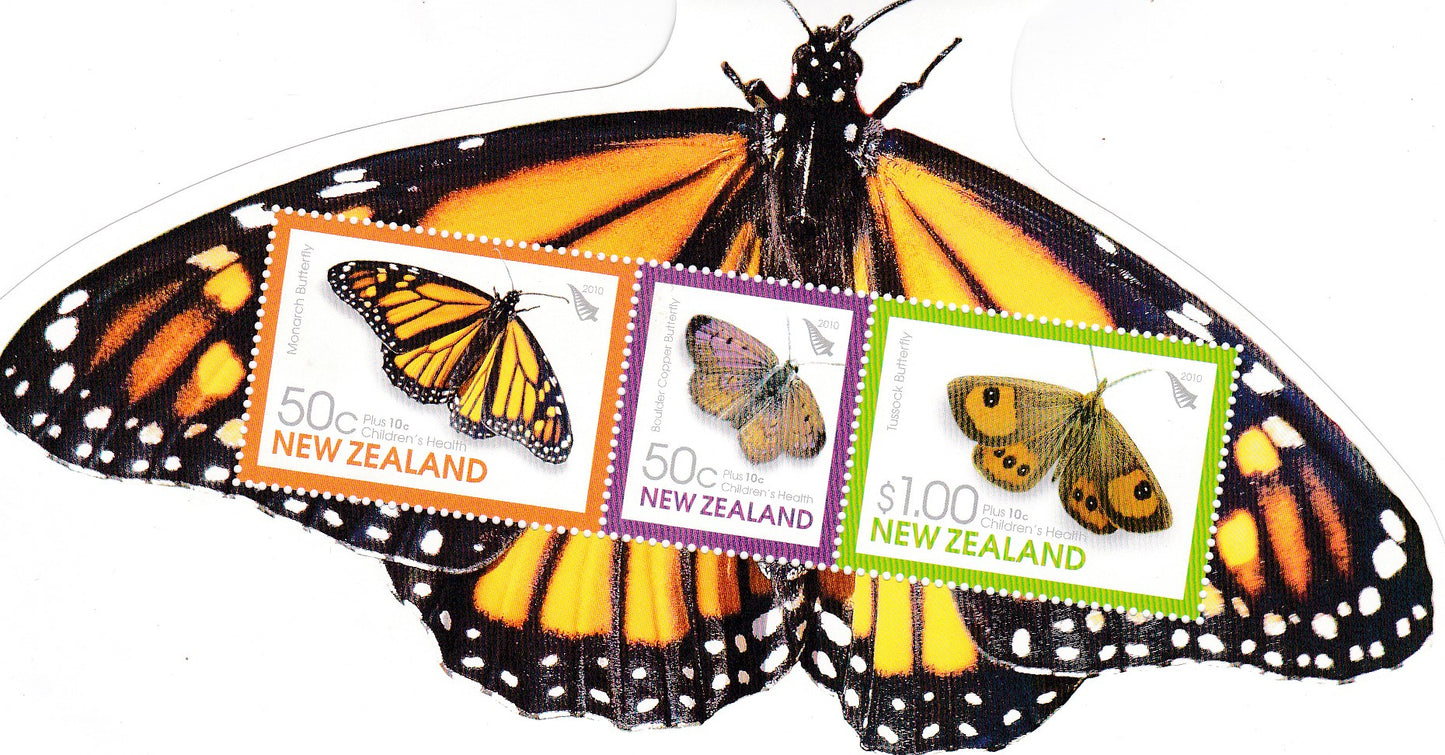 New Zealand butterfly shaped odd miniature sheet.