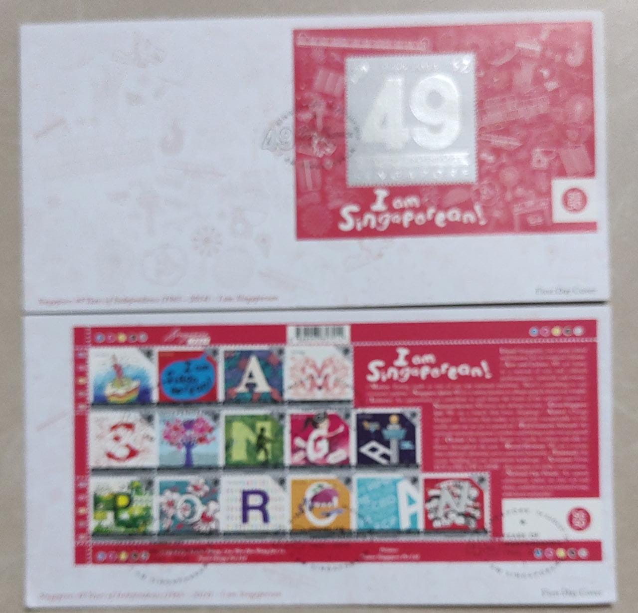 49 years of Singapore's independence. Set of 2 FDCs.