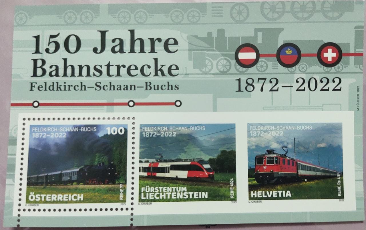A unique combination of three different stamps from three different countries, in a single MS.