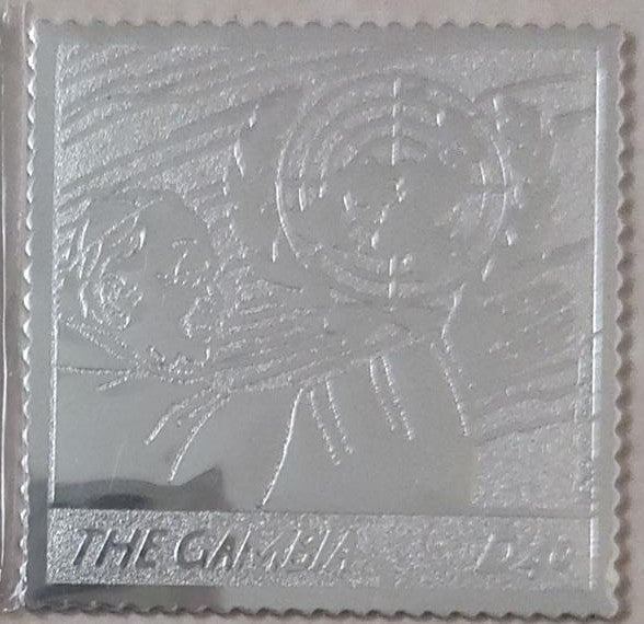 Gambia - 1st silver stamp.
