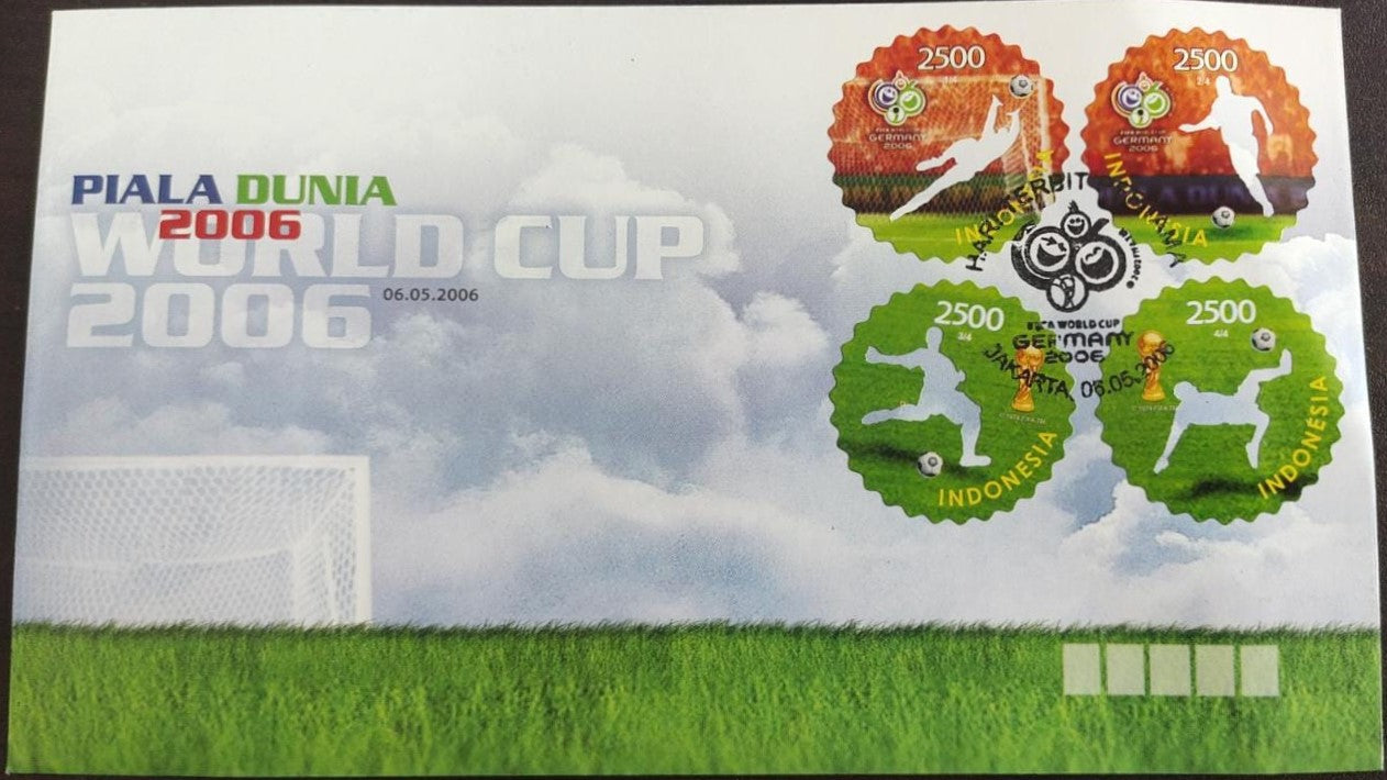 Indonesia 2006 Football World Cup - Unique Self Adhesive Stamp Set-FDC