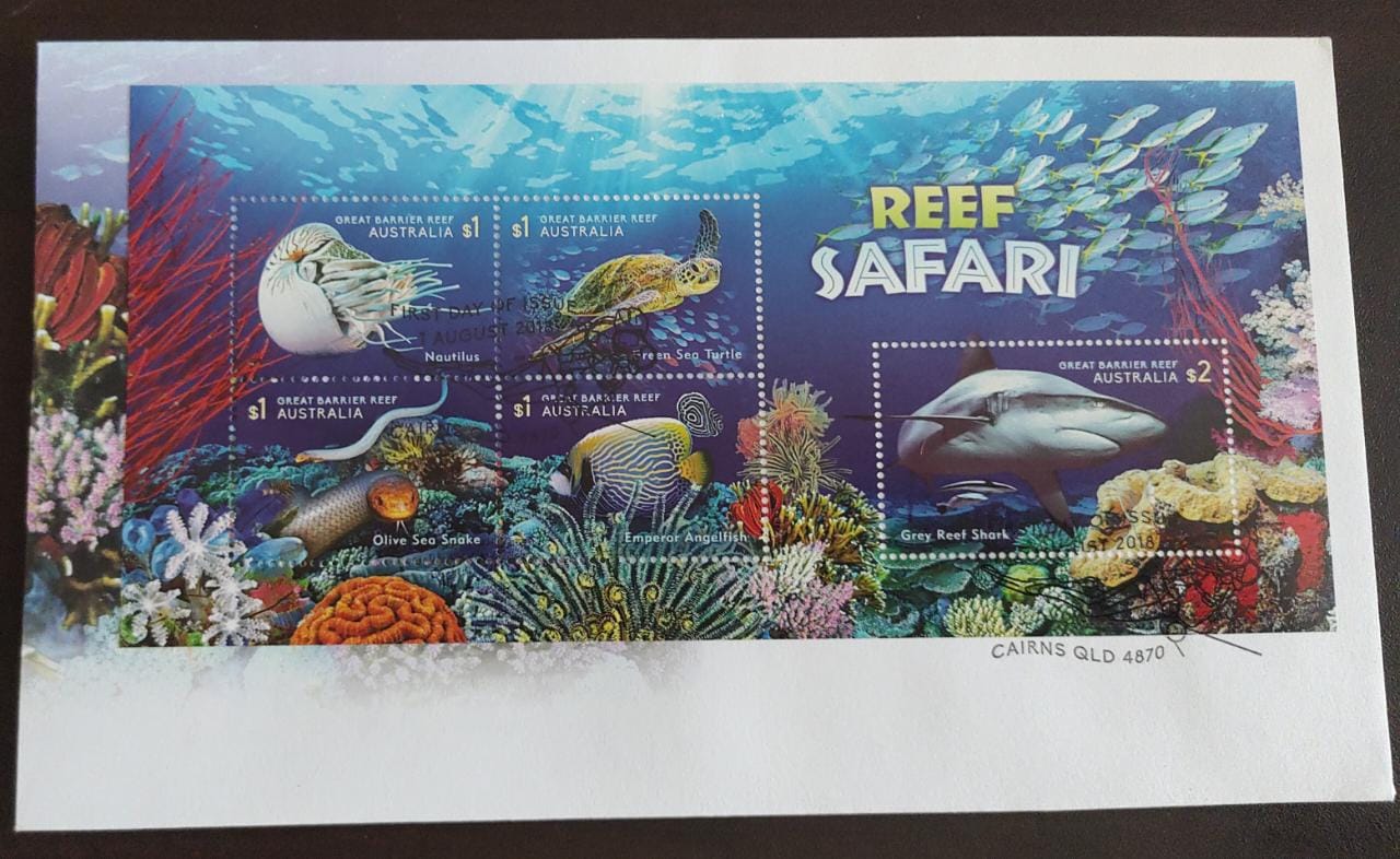Australia Reef Safari  beautiful MS - issued in 2018_FDC