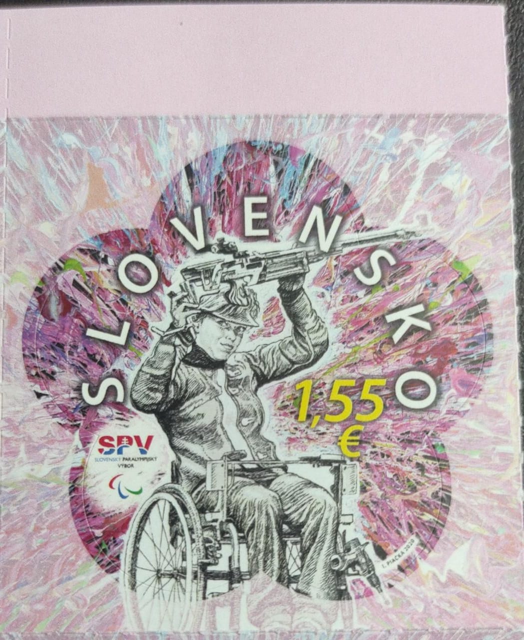 Slovakia flower shaped self adhesive beautiful stamp on Tokyo 2020 Paralympic games