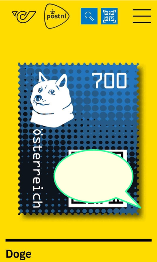 Austria 2nd issue crypto stamp2- 2020.  With blue 💙 virtual image.