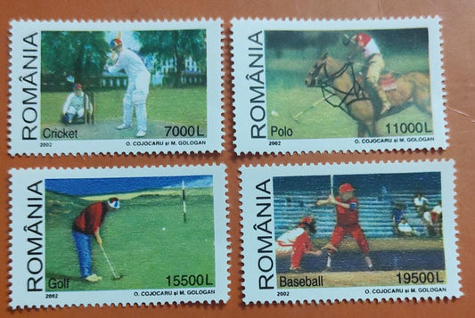 क्रिकेट पोलो गोल्फ और बेसबॉल जैसे आउटडोर खेलों पर रोमानिया 4 टकसाल टिकट।