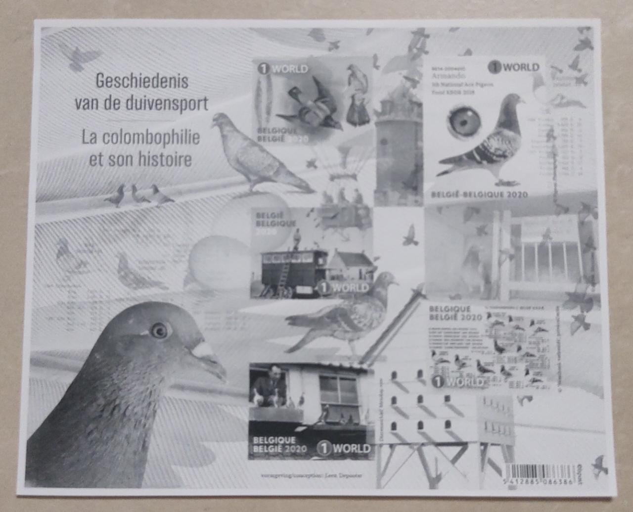 Belgium 2020 beautiful ms on pigeon sports.  With hidden logo of Belgium post.