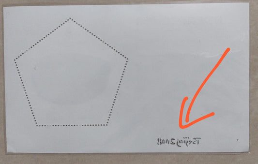 China pentagon shaped stamp ms with silver foiling and die cut at left bottom- written Beijing 2008