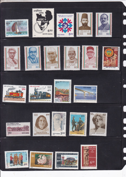 India-1987 Full Year pack MNH Stamps